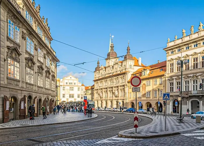 Bright Close To Charles Bridge And Castle Praag
